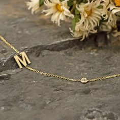 Customized Initial Necklace With Birthstone 14K GOLD Custom Initial Name Necklace Custom Birthstone Necklace Birthstone Necklace - Etsy Gold Diamond Necklace With Initials In Fine Jewelry Style, Gold Diamond Initials Necklace, Gold 14k Diamond Initials Necklace, Gold Diamond Initials Necklace In 14k Gold, Gold Sterling Silver Diamond Necklace With Initials, Gold Sterling Silver Diamond Necklace With Bezel Setting, Gold Diamond Necklace With Bezel Setting For Gift, Gold Diamond Initial Pendant Necklace With 17 Jewels, Gold Initials Necklace In Cubic Zirconia