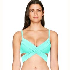 Nwt La Blanca Goddess Bikini Top Seafoam Green $75. Condition Is New With Tags. Shipped With Usps First Class Package. 85% Nylon, 15% Lycra Elastane Imported Tie Closure Hand Wash Designer Summer Swimwear The Island Goddess Wrap Underwire Push Up Bikini Top Is A Sexy And Eye-Cathcing Swim Top That Shows Off Your Curves. This Chic Bikini Is The Perfect Go-To For The Beach, Pool Party, Or Summer Cruise Figure Flattering Style Fitted Low-cut Swimwear For Spring, Fitted Low-cut Swimwear For Beach Season, Low-cut Fitted Swimwear For Vacation, Fitted Low-cut Swimwear For Vacation, Beach Pool Party, Ruched Tankini, Summer Cruise, Triangle Swimsuit, Halter Top Tankini