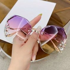 Gorgeous And Super Blingy Rhinestone Accented Rimless Sunglasses. Purple Lenses With Gold Metal Frame, Pink And Iridescent Faceted Rhinestones. Brand New. Measurements In Photos New To Poshmark? Use Code Emmiesbling For $10 Off Your First Order! Tags: Retro Vintage Rare Unique 80’s Aj Morgan Groovy Pieces 70’s Trendy Vogue Kourtney Kardashian Kendall Jenner Unisex Gorgeous Old Hollywood Lenses Glasses Sun Summer Elton John Harry Styles Gold Vtg Rare Vintage Unique Cool Spring Party Sequin Colorf Luxury Gold Cat Eye Sunglasses Trendy Style, Y2k Glasses, Glasses Sun, Purple Lenses, Sunglasses Purple, Frame Pink, Sunglasses Women Fashion, Spring Party, Eye Glass