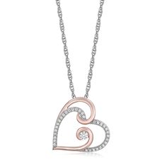 Brand: Jewelili Features: Rose Gold over Sterling Silver 1/4 Cttw Natural White Round Diamond Heart Pendant Necklace Double Heart Diamond Pendant The perfect gift for Valentine's day, promise, birthday, graduation, anniversary. Item is shipped in a beautiful gift box Return on any order within 30 days Item Condition: New Heart Cut Necklace For Anniversary On Valentine's Day, Pink Heart Pendant Necklace For Anniversary, Heart Cut Necklaces For Valentine's Day Anniversary, Pink Necklace For Valentine's Day Anniversary, Pink Heart Necklace For Anniversary Gift, White Necklace For Valentine's Day, Pink Necklaces For Valentine's Day Anniversary Gift, Pink Jewelry For Anniversary On Valentine's Day, White Gold Necklace For Valentine's Day Anniversary