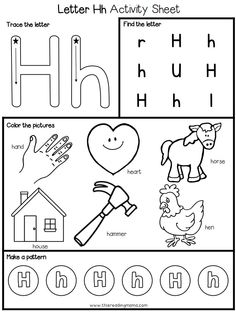 the letter h worksheet for children to learn how to write and draw letters