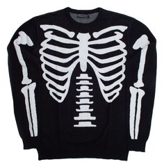 Become A Spooky Scary Skeleton In Our Ribcage Skeleton Bones Sweater Featuring A White Knit Rib Cage Design On The Front And Knit Bone Details Down The Sleeves Made Out Of 100% Cotton. Sizes Small, Medium, Large, Xl, Xxl And Xxl! These Are Super Cool For Any Goth, Punk, Or All Year Halloween Closet!! Great For Winter Cold Weather!! These Could Easily Be Unisex Sweaters. Mkwbbw 65 Black Cotton Halloween Sweater, White Fitted Sweater For Streetwear, Casual Black Halloween Sweater, Casual Black Sweater For Halloween, Trendy Black Halloween Sweater, Casual Halloween Knit Sweater, Casual Knitted Halloween Sweater, Casual Knitted Sweater For Halloween, Black Skull Print Top For Winter