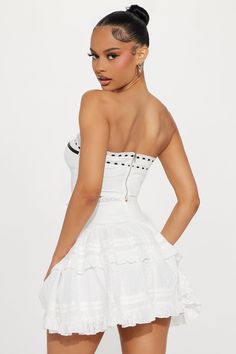 Available In White. Skirt Set Tube Top Bow Detail Hook & Eye Detail Back Zipper Closure Mini Pleated Skirt Lace Trim Invisible Zipper Closure Non-Stretch Shell: 60% Cotton 35% Nylon 5% Spandex Lining: 80% Polyester 20% Cotton Imported | Pretty Sweet Pleated Skirt Set in White size XL by Fashion Nova