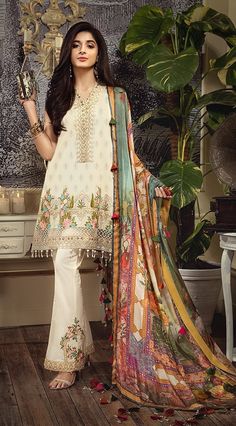 100% Original Brand New Anaya Luxury Lawn Stitched to Small size. Fabric Description: Printed Lawn Shirt Front 3.07 M Embroidered Shirt Front Hem Border 1PC Embroidered Neckline Patch 1M Printed Pure Silk Dupatta 2.5M Dyed Cotton Cambric Trouser 2.5M Embroidered Trouser Patch 2PC Measurements: Chest 39 inches Waist 37 inches Shoulder 14.5 inches  Shirt length 38 inches  Pant length 39 inches  Note 1: The dress is sleeveless just like the listing picture. Note 2: The extra accessories attach to the dress is not supplied by the manufacturer. We try to use the accessories that look as close as the ones shown in the picture.  Item will be shipped via USPS. Please note that the color of the item you receive may vary slightly from that shown in the listing picture. This can happen due to the var Zainab Chottani, डिजाइनर कपड़े, Chikankari Suits, Pakistani Lawn Suits, Lawn Dress, Pakistani Salwar Kameez, Pakistan Fashion, Maria B, Lawn Suits