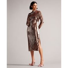 When You Have A Party To Attend, Pull Out All The Stops In Brookly, The Ultimate Party Piece. Featuring Sequins All Over And A Flirty Split Hem, It's Perfect For All Those Occasions Where You Need To Up Your Style Game. Wear With Strappy Heels For Evening Glamour. Size 2 = Us 6 Midi Dress All-Over Sequins Zip Fastening Long Sleeves High Neck Split Hem Tags: Boho, Bohemian, Retro, Chic, Romantic, Trendy, Preppy, Pretty, Vacation, Resort, Travel, Europe, Bachelorette, Vegas, Revolve, Shopbop, Date Night, Prom, Pageant, Dance, Homecoming, Wedding, Mother Of The Bride, Motb, Cocktail Party, Event, Christmas, Nye, New Year's Eve, Cruise, Ball, Carnival, Beach, Sequin Sequin Tube Dress, Bachelorette Vegas, Eve Outfit, Long Sleeve Sequin, London Dresses, Pink Midi Dress, Ted Baker London, Dress Shapes, Silver Dress