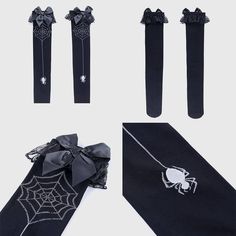 These cute knee-high stockings are the perfect complement for your Halloween outfit! Made with ultra-stretchy nylon-spandex blend, these free-size stockings are absolutely comfortable to wear for a full days out. Topped with a black ribbon bow and lace, the Spider and Web are printed on one side of the stockings, and you can choose to display them on your shins or calves. Material: Nylon-Spandex Blend, Polyester Click ADD TO CART To Order Yours Now! The Checkout Process is Guaranteed to be 100% Safe and Secure with Visa, Mastercard, AMex, Discover, Apple Pay or PayPal. Stretch Thigh High Legwear For Costume Party, Stretch Thigh-high Legwear For Costume Party, Party Black Stretch Stockings, Thigh High Stretch Legwear For Costume Party, Black Stretch Stockings For Party, Black Thigh High Socks For Party, Stretch Knee-high Stockings For Cosplay, Stretch Knee-high Legwear For Cosplay, Fitted Knee-high Socks For Halloween Cosplay