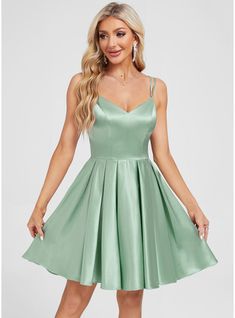 JJ's House Bow Stretch Satin V-Neck Fall Spring Summer A-line Plus General Back Zip Simple Agave Height:5.8ft（176cm） Bust:32in（82cm）Waist:24in（61cm）Hips:35in（89cm） No Short Blue Sleeveless Spaghetti Straps Homecoming Dress. #JJ's House #Bow #StretchSatin #VNeck #Fall #Spring #Summer #Aline #Plus #General #BackZip #Simple #Agave #No #Short #Blue #Sleeveless #SpaghettiStraps #HomecomingDress Satin Homecoming Dress, Stretch Satin, Homecoming Dress, Dress With Bow, Homecoming Dresses, Homecoming, Spaghetti Strap, Spaghetti, A Line