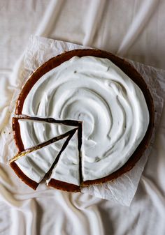 three pieces of cake sitting on top of white paper