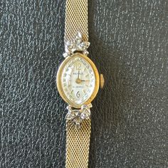 This Is Such A Vintage Statement Watch. In Amazing Condition. Does Not Currently Show Time. I Believe It Just Needs A New Battery. Please See Pictures For Wear. No Case Elegant Silver Oval Diamond Watch, Oval Diamond Watch For Anniversary, Formal Diamond Watch With Metal Dial, Formal Silver Oval Diamond Watch, Oval Diamond Watch For Formal Occasions, Formal Oval Diamond Watch, Evening White Gold Watch With Jubilee Bracelet, Elegant Hallmarked Diamond Watch For Anniversary, Timeless Oval Diamond Watch In White Gold