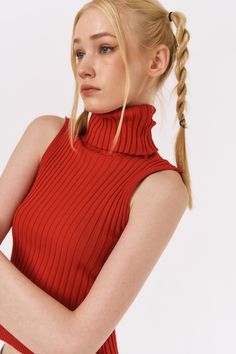 ESTIMATED RELEASE TIME : 10 BUSINESS DAYS Lucy Ribbed Sleeveless Top Ribbed knitted turtleneck top Slim fit, stretchy fabric Professional Clean Only / Do Not Tumble Dry Model's height is 5′ 7″ (175cm) Bust 32in Waist 23in Hip 35in and wearing S/M Flat measurement(S/M) shoulder 29cm, bust 27.5cm, armhole 15.5cm, length 57cm Knitted Turtleneck, Turtleneck Top, Turtle Neck Top, Ivory Color, Stretchy Fabric, Beige Color, Red Color, Sleeveless Top, Cool Outfits