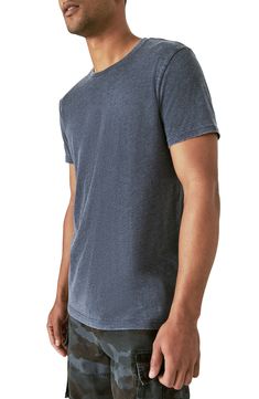 Washed and faded to old-favorite perfection, this burnout T-shirt sports a classic fit and a vibe that's nothing but relaxed. Crewneck Short sleeves 50% cotton, 50% polyester Machine wash, tumble dry Imported Lucky Brand, Venice, Short Sleeves, Nordstrom, Crew Neck, Navy, Sports, Mens Tshirts, Mens Tops