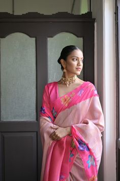 Saree Fabric : Banarasi Silk Saree Color : Neon Pink Saree Length : 5.5 Meter Blouse Length : 0.8 Meter Saree Work : Zari Woven Pallu All Over Saree Border : Printed Border Wash : Dry Clean Pink Handloom Pre-draped Saree In Tissue Silk, Pink Tissue Silk Handloom Pre-draped Saree, Pink Tissue Silk Pre-draped Saree Handloom, Designer Pink Slub Silk Pre-draped Saree, Pink Handloom Tissue Silk Saree, Pink Tissue Silk Handloom Saree, Pink Slub Silk Pre-draped Saree For Designer Wear, Pink Anarkali Blouse In Slub Silk, Pink Anarkali Blouse Piece In Slub Silk