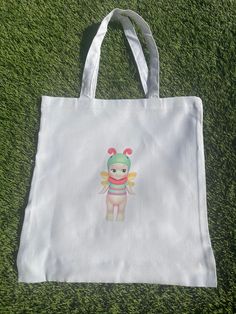 Sonny Angel Eco Tote Bag - Etsy Eco Tote Bag, Sonny Angel, Lucky Cat, Cute Charms, The Other Side, Handles, Angel, Tote Bag, White