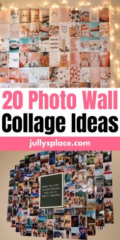 Photo Wall Collage Ideas Photos Bedroom Wall Ideas, Pictures On Wall Ideas Without Frames, Photowall Ideas Teen Bedroom, Collage Ideas For Bedroom Wall, 4x6 Collage Wall, Large Picture Collage Wall, Cool Ways To Display Photos, Creative Picture Collage Ideas, Wall Collage Of Pictures