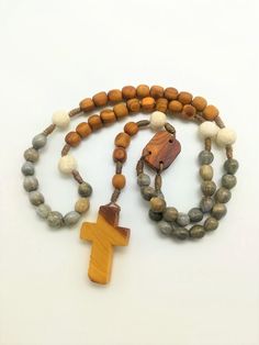 Catholic rosary with 3 bead types, Rosary for men, Medjugorje rosary, Catholic gifts, Virgin Mary, H Rosary For Men, Bead Types, Catholic Bracelet, Job's Tears, Custom Gift Cards, Wood Centerpieces, Wooden Crosses, Catholic Rosary, Rosary Catholic