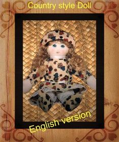 an image of a doll in a frame with the words country style doll english version