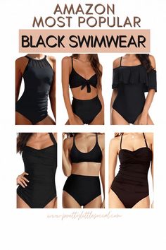 Affordable Amazon swimwear for women under $30. Affordable swimwear. Affordable swimwear brands. Affordable swimwear for women. Affordable swimwear for teens. Best affordable swimwear. Cute affordable swimwear. All Body Types, Black Swimwear