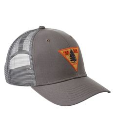 Our best-ever trucker hat, made for a comfortable fit and designed featuring L. L. Bean original artwork you won't find anywhere else. 100% cotton brim. 100% polyester breathable mesh for ventilation. Spot clean. Classic trucker style. Interior sweatband keeps moisture out of eyes. Adjustable snap back for a customized fit. Imported. | Adults' L.L.Bean Trucker Hat, Synthetic Breathable Cotton Six-panel Trucker Hat, Gray Summer Trucker Hat With Curved Bill, Summer Gray Trucker Hat With Curved Bill, Gray Curved Bill Trucker Hat For Summer, Cotton Trucker Hat For Outdoor Activities, Cotton Snapback Trucker Hat For Outdoor Activities, Gray Mesh Baseball Cap, Casual Gray Breathable Trucker Hat, Casual Gray Mesh Baseball Cap