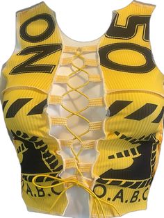 Trendy Graphic Print Crop Top For Club, Sporty Yellow Crop Top For Summer, Yellow Sporty Crop Top For Summer, Summer Graphic Print Crop Top For Club, Sleeveless Graphic Print Crop Top For Party, Summer Club Crop Top With Graphic Print, Sleeveless Crop Top With Graphic Print For Party, Trendy Yellow Tops For Night Out, Yellow Fitted Y2k Tank Top