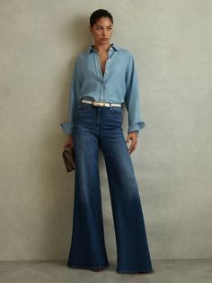 Dark Jeans Outfit, Wide Leg Jeans Outfit, Dark Jeans, How To Style, Jean Outfits, Wide Leg Jeans