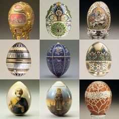 there are many different types of decorated eggs