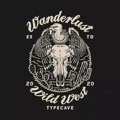 a black shirt with an eagle and the words, wanderlust delta west on it