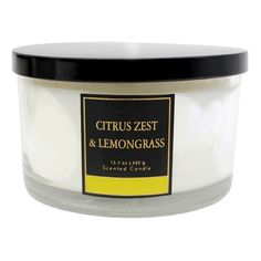 citrus zest and lemongrass scented candle