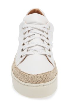 Braided trim skirts the flexible platform sole of an Italian-leather sneaker designed for daylong comfort. 1" platform (size 8.5) Lace-up style Removable cushioned insole Leather upper and lining/synthetic sole Imported Women's Shoes Leather Low-top Sneakers With Woven Sole, Leather Platform Wedge Sneakers For Spring, Summer Leather Wedge Sneakers With Round Toe, Spring High-top Leather Platform Sneakers, Spring Leather High-top Platform Sneakers, Lace-up Synthetic Wedge Sneakers With Rubber Sole, Casual Leather Summer Wedge Sneakers, Casual Summer Leather Wedge Sneakers, Summer Leather Platform Wedge Sneakers