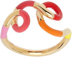 Handcrafted ring in 9k gold. · Enameled detailing throughout · Twisted detailing at face Supplier color: Pink/Yellow Bea Bongiasca, Handcrafted Rings, Pink Ring, Marc Fisher, Gold Enamel, Womens Jewelry Rings, Pink Yellow, Apparel Accessories, Jewelry Collection