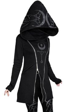 Twin Moon Hoodie Fall Cosplay Hoodie With Drawstring Hood, Cosplay Hoodie With Drawstring For Fall, Gothic Hooded Hoodie For Fall, Alternative Fashion Hoodie For Fall, Gothic Hooded Hoodie For Cosplay, Gothic Hoodie For Alternative Fashion In Winter, Gothic Hoodie For Winter Alternative Fashion, Gothic Hooded Hoodie For Winter, Gothic Winter Hoodie For Alternative Fashion