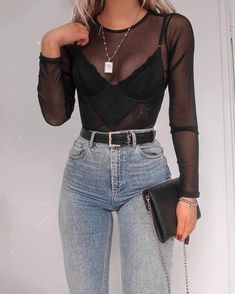 Briella gilbert, is a girl that doesn't know much love though she was… #fanfiction #Fanfiction #amreading #books #wattpad Lydia Rose, Going Out Outfits, Edgy Outfits, Sheer Top, Outfit Casual, Looks Style, Mode Inspiration