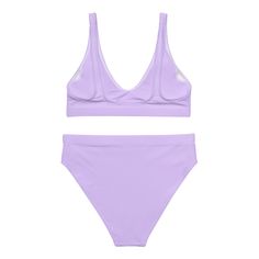 Get ready to make a splash with our Lavender Two Piece High Waisted Bikini from Extremely Stoked! This soothing lavender swimsuit features a comfy double-layer design and removable pads, making it perfect for all-day wear at the pool or beach. Stay stylish and comfortable in this must-have high waisted black bikini. • Double-layered and non-reversible • Removable padding • Tear-away care label • Zig-zag stitching *Separates (Top and Bottom) with this design are listed and sold separately. This p Full Coverage Swimwear With Built-in Cups For Beach, Lavender Stretch Swimwear For Beachwear, Full Coverage Padded Swimwear For Summer, Full Coverage Swimwear With Removable Bra Pads For Summer, Purple Triangle Top Swimwear For Poolside, Summer Lavender Stretch Swimwear, Lavender Stretch Swimwear For Beach Season, Lavender Stretch Swimwear For Summer, Summer Lavender Swimwear For Swimming