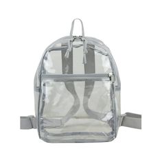 The main compartment offers ample space to carry everything you need for the game, event, or work. This clear bag has a front outside zip pocket for easy access and secure storage, plus provides enough space inside for your phone or wallet. This clear backpack is lightweight and promises reliable performance and hassle-free maintenance. Size: one size.  Gender: unisex.  Age Group: adult. Gray Nylon Bag For Students, Portable Gray Backpack For School, Gray Nylon Rectangular Backpack, Gray Rectangular Nylon Backpack, Mesh Bags For Everyday Use And Back To School, Gray Nylon School Backpack, Everyday Mesh Bags With Clear Strap, Back To School Mesh Bag, Student Mesh Bags For Back To School