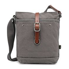 Rustically inspired and adventure ready, the Forest crossbody messenger bag will your companion for your outdoor activities, daily commute, and casual outings. A rear slip pocket allows quick access to your frequently used items. Crafted with 100% cotton canvas fabric makes the bag remarkably durable. 100% genuine leather accent adds a touch of vintage charm.Included: 1 Key Ring StrapFeatures: Lead Free, Adjustable StrapsClosure Type: ZipperPockets: 1 Inside Zip Pocket, 2 Inside Elastic PocketsM Gray Forest, White Purses, Canvas Crossbody Bag, Handbag Outlet, Crossbody Messenger Bag, Purses Michael Kors, Hobo Handbags, Handbags Michael Kors, Messenger Bags