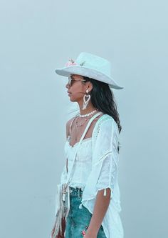 Say hello to all your summer festivities this year with our unique lacy bohemian cowgirl hat! This chic structured cowboy hat is beautifully crafted with delicate white lace adding the perfect feminine touch and adorned with beautiful peachy florals for that ultimate bohemian desert look. It's the perfect unique accessory to complete your festival outfit or your next elopement/engagement shoot! High quality and thick string tie is included to secure your hat around your head. You can wear it on Bohemian Adjustable Sun Hat For Garden Party, Adjustable Bohemian Straw Hat For Garden Party, Adjustable Bohemian Sun Hat For Garden Party, Bohemian Hat For Garden Parties And Beach Season, Bohemian Sun Hat For Spring Garden Party, White Fedora Hat For Festival, Bohemian Straw Hat For Garden Party, White Short Brim Festival Hats, White Short Brim Hat For Festival