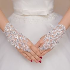 Upper Materials:Terylene,Polyester; Embellishment:Crystals / Rhinestones,Floral; Season:All Seasons,Spring, Fall, Winter, Summer; Lining Material:100% Polyester; Length Style:Wrist Length; Style:Sweet Style,Flower Style; Wrist Girth:20; Length:7.87inch (Approx.20cm) ; Features:Lace,Exquisite; Listing Date:11/26/2020 Hiasan Perkahwinan, Prom Accessories, Lace Bride, Wedding Gloves, Bridal Gloves, Lace Gloves, Stylish Party, Wedding Bridal Party, Rhinestone Wedding