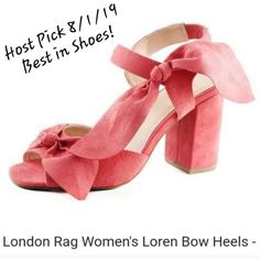 London Rag Soft Coral Loren Chunky Heels With Bow, New. Size 6 & 10 Have Box Without Top. Other Pairs Are Without Box. Chic Pink Block Heels With Stacked Heel, Pink 4-inch Block Heels, Pink Block Heels With 4-inch Round Toe, Pink Block Heels With 4-inch Heel And Round Toe, Spring Pink Pointed Toe Block Heels, Trendy Pink Block Heels With Round Toe, Pink Block Heels With Padded Heel And Round Toe, Pink Pointed Toe Block Heels For Summer, Pink Block Heel Shoes With Medium Width