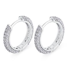 The Wealth Circle® - 925 Sterling Silver Iced Out Diamond Hoop Earrings in White Gold Earrings Bling Proud White Gold S925 Dazzling White Sparkling Hoop Earrings, Silver Small Hoop Diamond Earrings With Halo Design, Silver Hoop Earrings With Halo Design, Sparkling White Gold Huggie Earrings With Cubic Zirconia, White Cubic Zirconia Sparkling Hoop Earrings, White Sparkling Cubic Zirconia Hoop Earrings, Sparkling White Cubic Zirconia Hoop Earrings, Silver Sparkling Huggie Earrings, Diamond White Sterling Silver Huggie Earrings With Halo Design