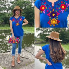 This Beautiful Floral Hand Embroidered Blouse is the perfect Top for Everyday use or a special event. This blouse is hand embroidered by Mexican Artisans and is completely one of a kind! This blouse comes in one size which fits sizes Small and Medium. More Colors Available here: https://www.etsy.com/es/listing/834786779/blusa-floral-bordado-a-mano-blusa-floral?ref=listing_published_alert Summer Festival Embroidered Top With Boho Collar, Summer Bohemian Embroidered Top With Intricate Embroidery, Embroidered Folk Blouse For Beach, Bohemian Embroidered Summer Blouse, Bohemian Tops With Intricate Embroidery For Vacation, Bohemian Embroidered Top For Festivals, Floral Embroidered Tunic Top For Festival, Bohemian Multicolor Embroidered Blouse For Summer, Bohemian Blouse With Multicolor Embroidery For Summer