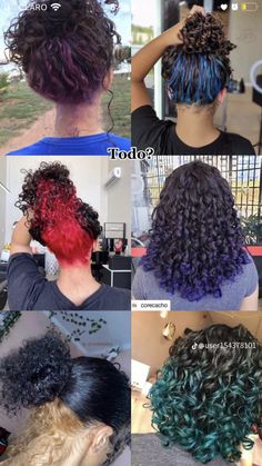 Color Wax For Curly Hair, Hairdye Inspo Curly Hair, Ombre Hair Color Curly Hair, Colors To Dye Curly Hair, Colored Curly Hair Ideas, Ways To Dye Your Hair Ideas, Curly Hair Colours, Hair Dye For Curly Hair, Hair Dye Placement Ideas