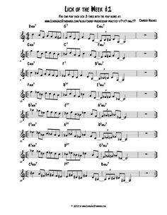 the music score for lick of the week