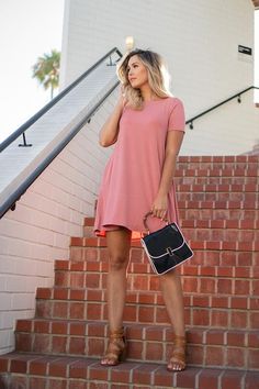 Short Sleeve Flared Straight Hem Tunic Outfit Wishlist, Multicolor Maxi Dress, Hello Nurse, Casual Chic Spring, Flowy Mini Dress, Bohemian Maxi, Basic Wear, Bohemian Maxi Dress, Pink Tank