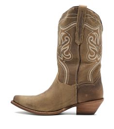 About The Karmel The Karmel offers traditional western styling in soft taupe leather. Features snip toe, medium cowboy heel and leather outsole. Shaft Leather Height 12" Circumference 12" Heel 1 3/8" Medium Cowboy Lining Leather Toe Snip Outsole Leather Comfort System Ultimate Flex Insole Rustic Snip Toe Boots For Western-themed Events, Western Brown Moto Boots With Leather Sole, Southwestern Snip Toe Boots For Western-themed Events, Western Boots With Almond Toe And Leather Sole, Western Moto Boots With Stacked Heel And Square Toe, Western Brown Moto Boots With Closed Toe, Rugged Snip Toe Moto Boots For Ranch, Rugged Snip Toe Moto Boots For Western-themed Events, Western Style Brown Moto Boots With Closed Toe