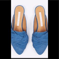 Cute Vernica Beard Mules And 6 1/2 . Jean Fabric . Cute And Different. New Without Box Blue Slip-on Synthetic Flats, Casual Blue Flat-heel Mules, Casual Blue Mules With Flat Heel, Trendy Blue Slip-on Mules, Trendy Blue Round Toe Mules, Casual Blue Slip-on Mules, Casual Blue Pointed Toe Sandals, Blue Pointed Toe Casual Sandals, Blue Flat Heel Mules For Spring