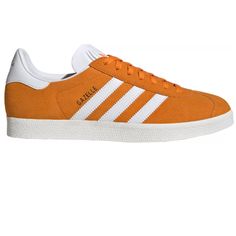 Adidas Originals Gazelle Shoes Color: Orange/White Shoe Width: Medium/D Size: M7.5/W8.5 New With Tags 100% Do Not Ship: Po Box, Island, Ocean Design: Timeless Street Classic Shoe Built On A Low-Profile Ultra-Soft Suede Upper With Leather Overlays Provide A Supportive Fit Contrasting 3-Stripes Adds To The Signature Look Debossed Trefoil Logo On The Tongue And On The Heel Tab Rubber Outsole Offers Traction On Multiple Surfaces Gazelle Shoes, Adidas Originals Gazelle, Ocean Design, White Shoe, Signature Look, Shoes Color, Classic Shoes, White Shoes, Soft Suede