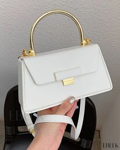 Ebeek - Stylish Round Top Handle Flap Crossbody Bag for a Sophisticated Look Sophisticated Look, Chic Type, Round Top, Top Round, Style Chic, White Bag, Top Handle, Chic Outfits, Crossbody Bag