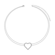 PRICES MAY VARY. The Heart choker necklace is the actual idea of using simple and elegant. choker length can be free to match according to your preferences. The lobster clasp fastening. chic Jewelry for women and girls. necklace length:13‘’+3‘’(Extended chain), You can freely adjust the length according to your neck and clothes. 100% 925 Sterling Silver, Platinum Polished Finished. Won't change color or get dark.Tarnish Resistant, Nickel Free. Occasion:perfect gift for Christmas Gift, Wedding, E Elegant Clavicle Chain Choker For Valentine's Day, Valentine's Day Silver Elegant Choker, Minimalist Heart Jewelry For Party, Minimalist Heart-shaped Jewelry For Party, Elegant Heart Beads Choker, Elegant Silver Heart Pendant Choker, Elegant Silver Choker With Heart Charm, Dainty Choker Jewelry For Valentine's Day, Dainty Choker For Valentine's Day