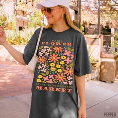 Comfort Colors® Vintage Pressed Flowers Shirt, Cute Flower Market Shirt, Boho Wildflower Shirt, Botanical Lovers Shirt, Colorful Flowers Tee Hello everyone! Welcome to Good Vibe Quotes! Here, you'll find a wide selection of unique, affordable, and high-quality designs perfect for your friends and family. To Make Your Ordering Process Seamless, Please Follow These steps: - Read all the relevant information and review the product photos. - Select the desired t-shirt type and choose your size from Boho Wildflower, Wildflower Shirt, Good Vibes Quotes, Cute Flower, Flower Market, Product Photos, Pressed Flowers, Dye T Shirt, Types Of Shirts