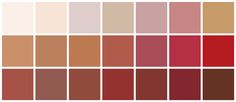 the color scheme for different shades of red, brown and pinks is shown in this image