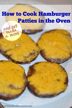 how to cook hamburger patties in the oven and not make a mess on top